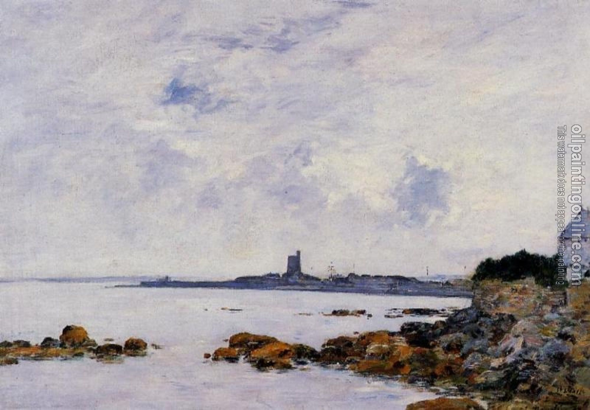 Boudin, Eugene - Saintg-Vaast-la-Houghe, the Rocks and the Fort